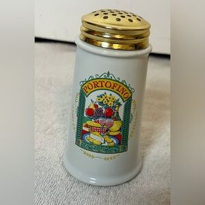 Vintage 1970’s Portofino Himark Parmesan Cheese Shaker White/Gold Top 5.5” Tall